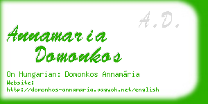 annamaria domonkos business card